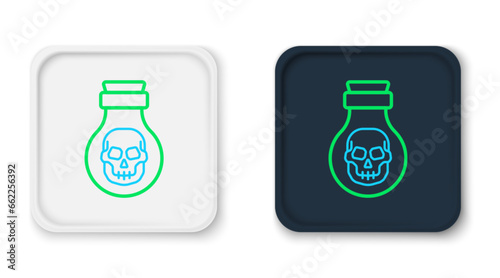 Line Poison in bottle icon isolated on white background. Bottle of poison or poisonous chemical toxin. Colorful outline concept. Vector