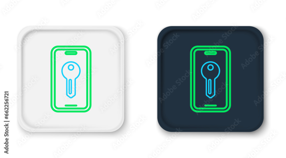 Line Smart key icon isolated on white background. Colorful outline concept. Vector Line Smart key icon isolated on white background. Colorful outline concept. Vector