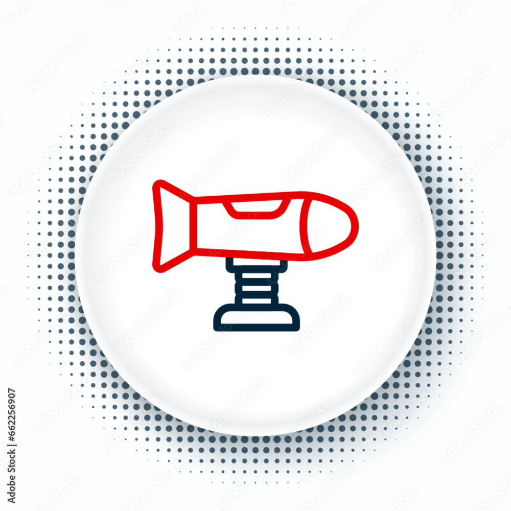 Line Swing plane on the playground icon isolated on white background. Childrens carousel with plane. Amusement icon. Colorful outline concept. Vector Line Swing plane on the playground icon isolated on white background. Childrens carousel with plane. Amusement icon. Colorful outline concept. Vector