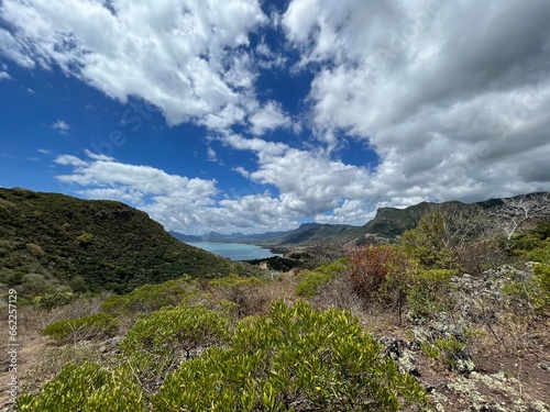 View of west coast around le Morne Brabant in Mauritius