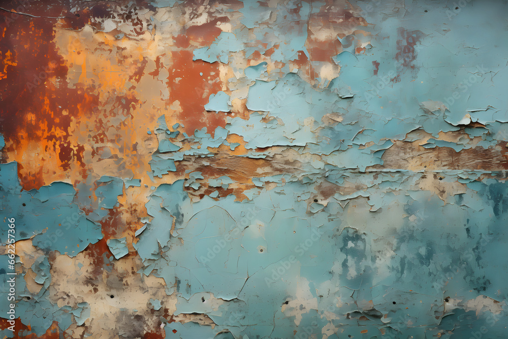 A Rusty Metal Surface with Peeling Paint.