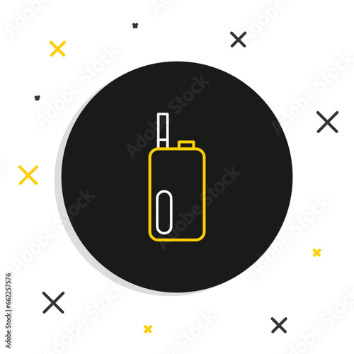 Line Electronic cigarette icon isolated on white background. Vape smoking tool. Vaporizer Device. Colorful outline concept. Vector