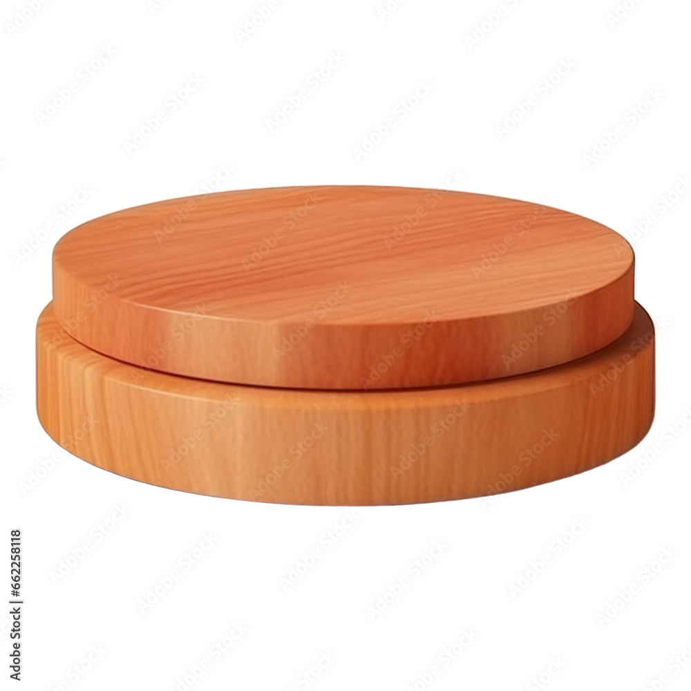 Round Wooden Podium Product Isolated, Generative Ai Round Wooden Podium Product Isolated, Generative Ai