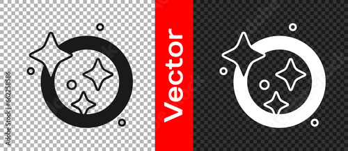 Black Washing dishes icon isolated on transparent background. Cleaning dishes icon. Dishwasher sign. Clean tableware sign. Vector