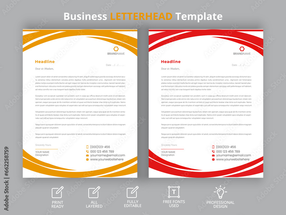 Minimalist concept business style letterhead template 06