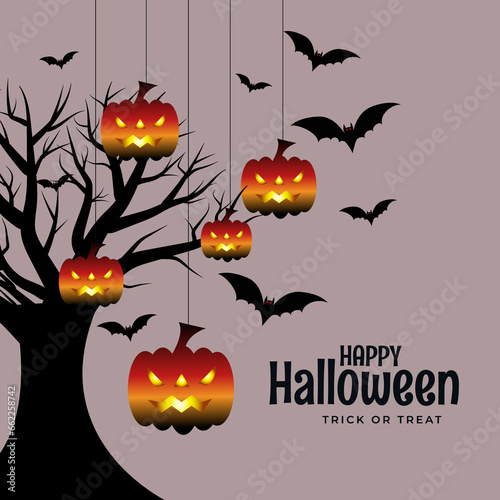 Happy halloween party invitation pumpkin background template 13 