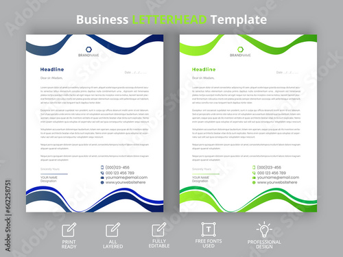 Letterhead and modern business letterhead design template 10