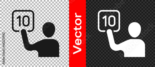 Black Assessment of judges icon isolated on transparent background. Vector