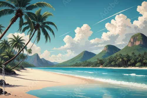 beautiful beach with sea and blue sky beautiful landscape with a beach in the background beautiful beach with sea and blue sky