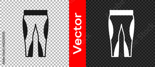 Black Leggings icon isolated on transparent background. Vector