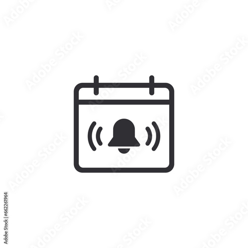 Calendar vector icon. Calendar symbol. Time management. Holidays icon. Deadline icon. Tear-off calendar. Schedule. Task Manager. Solemn date. Notification symbol. Planning. Reminder. Bell icon.