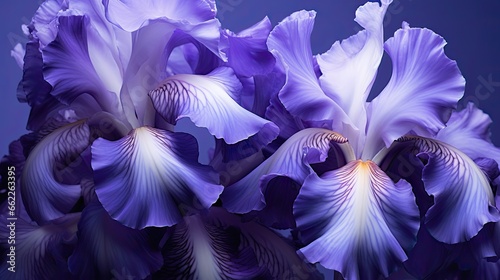 Iris inspiration. Deep purple irises. Stunning wallpaper texture, floral card