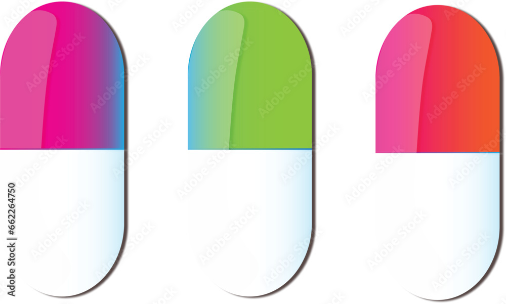 Illustration of pills. Antibiotic. Medication.