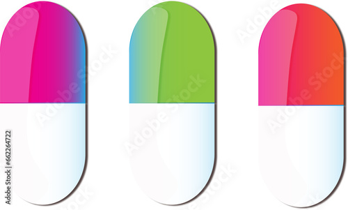 Capsule medicine icon. Pharmacology illustration. Medication.