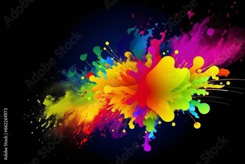 Background of vibrant colors resembling Holi festival. Illustration. Generative AI