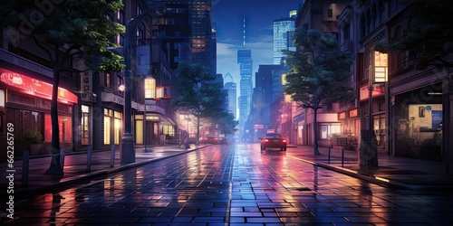 Electric nights. Glowing streets of urban jungle. City in technicolor. Vibrant night on broadway. Metropolis awakens