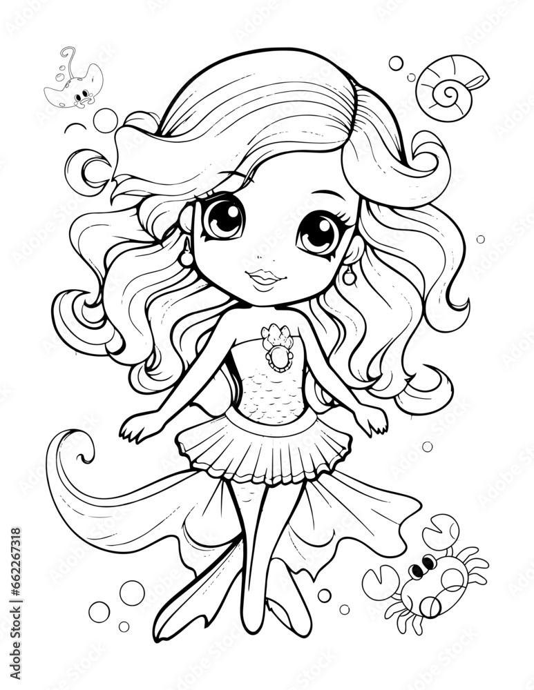Mermaid Cute Baby Coloring Book Mermaid Cute Baby Coloring Book