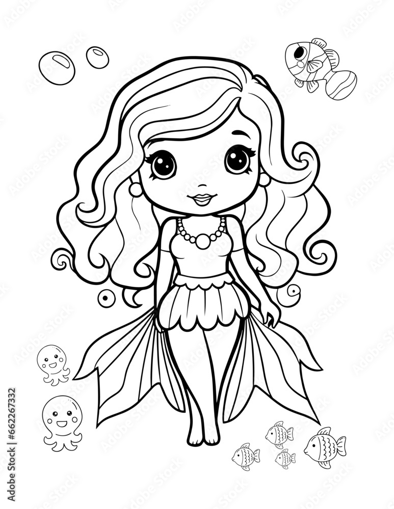 Mermaid Cute Baby Coloring Book Mermaid Cute Baby Coloring Book