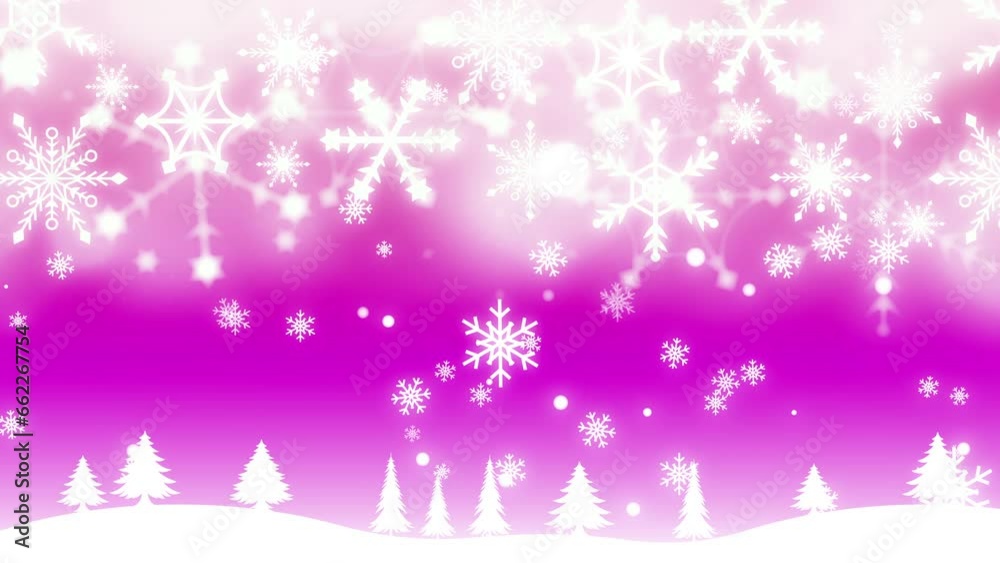 クリスマスの背景アニメーション 白い木のシルエット(マゼンタ) クリスマスの背景アニメーション 白い木のシルエット(マゼンタ)