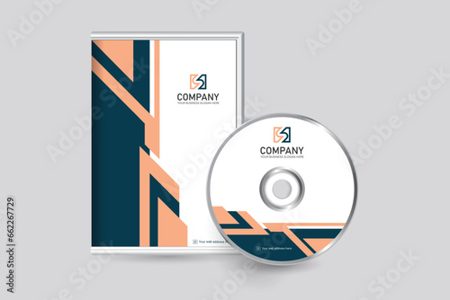 Canvas Print Vector modern business dvd case and disc label template design