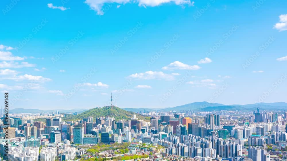 Time lapse day time in Seoul, South Korea. View from inwangsan mountain
Time lapse day time in Seoul, South Korea. View from inwangsan mountain