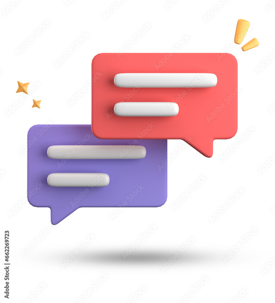 3d rendering of speech bubble, 3D pastel chat icon set. Set of 3d speak bubble. 3d rendering of speech bubble, 3D pastel chat icon set. Set of 3d speak bubble.