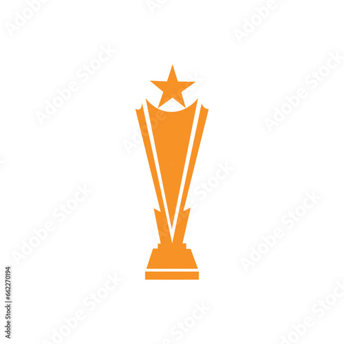 Trophy vector logo icon.champions trophy logo icon for winner award logo template