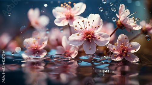 Clear water with beautiful pink flowers close up UHD wallpaper Stock Photographic Image