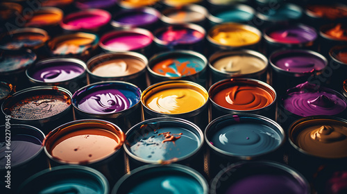 Coloful Paint in Cans photo