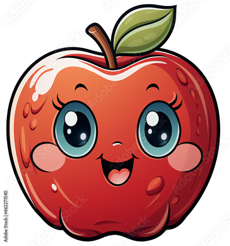 Apple sticker isolated on the transparent background PNG.
