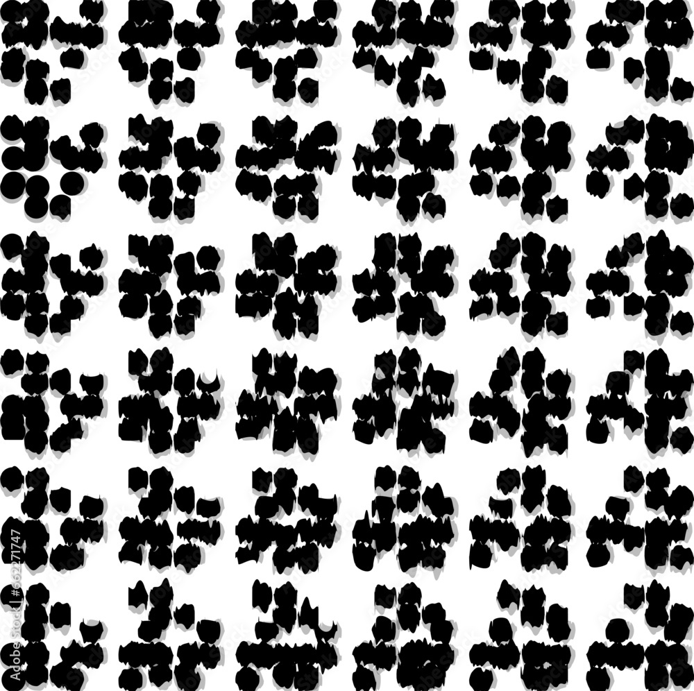 Individual spots are made up of smaller strokes to form a texture. Individual spots are made up of smaller strokes to form a texture.