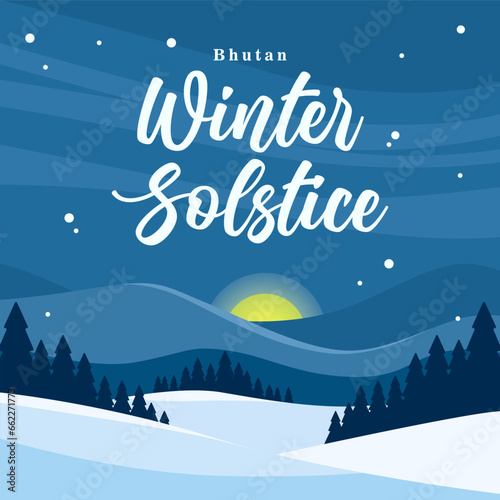 Bhutan Winter Solstice Day illustration vector background. Vector eps 10