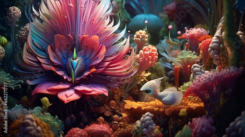 Sculpt an intricate  digital garden of psychedelic flora and fauna.