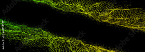 Abstract background with connection dots to network technology. Digital transfer of big data. 3d rendering.