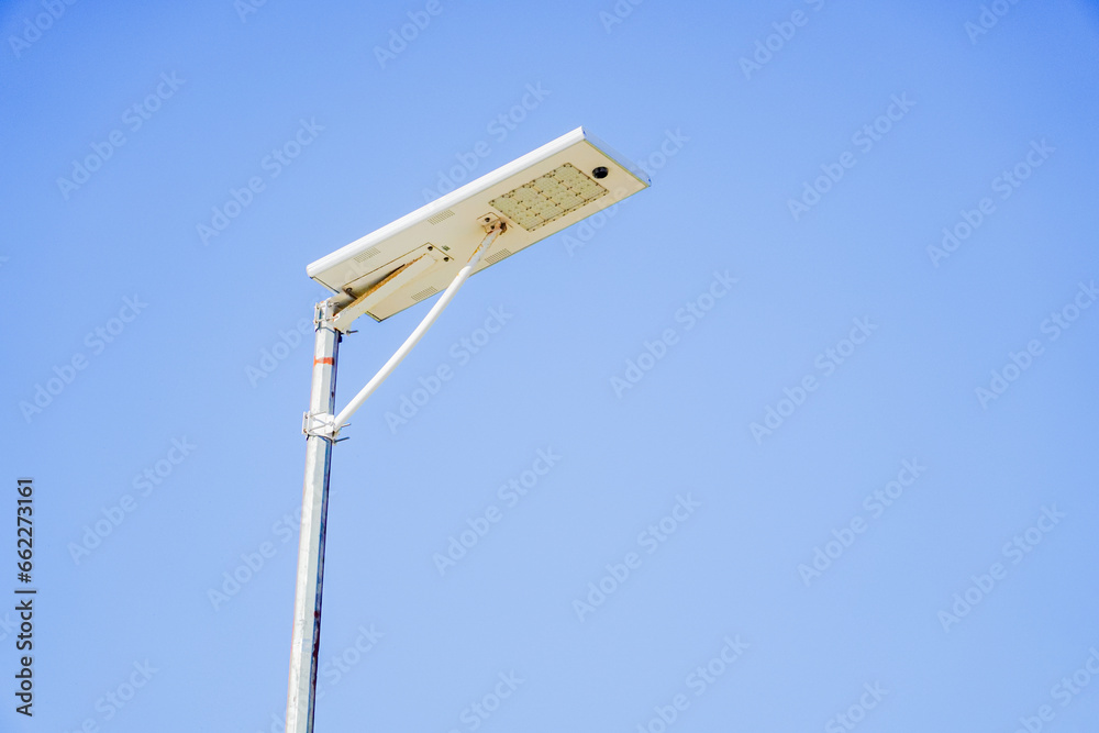 Public street lighting pole with LED lights with clear blue sky Public street lighting pole with LED lights with clear blue sky