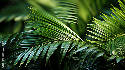 Close up of lush green palm tree leaf UHD wallpaper Stock Photographic Image photo