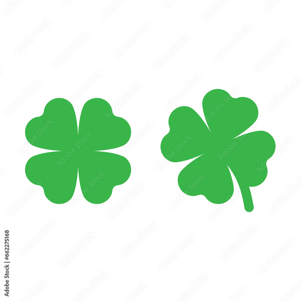 Four leaved clover vector icon. Shamrock, luck and lucky symbol. - obrazy, fototapety, plakaty 