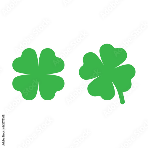 Four leaved clover vector icon. Shamrock, luck and lucky symbol.