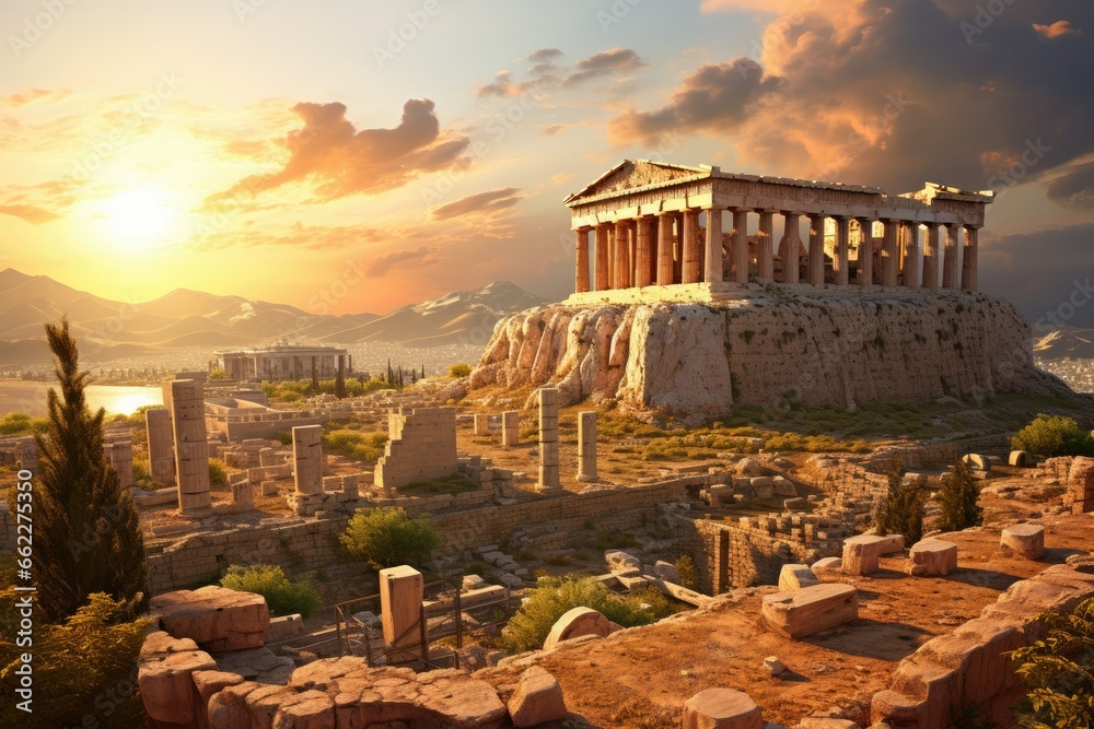 Naklejka premium Sunrise Essence: Parthenon