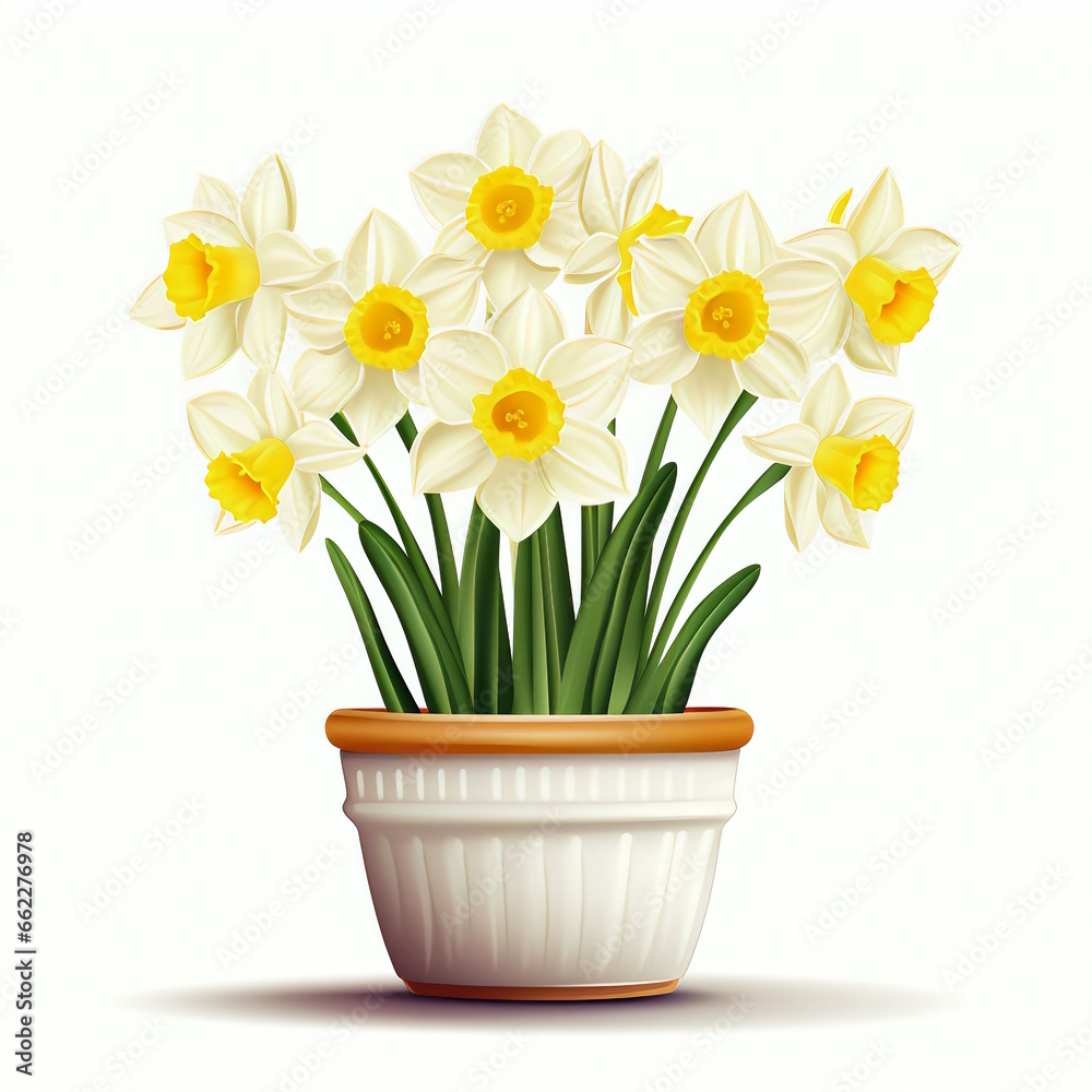 Set of Four Narcissus Flowers Vector Graphic Set of Four Narcissus Flowers Vector Graphic