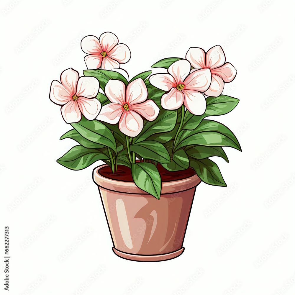 Set of Four Primrose Flowers Vector Illustration Set of Four Primrose Flowers Vector Illustration