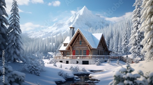 house in the mountains generated by AI