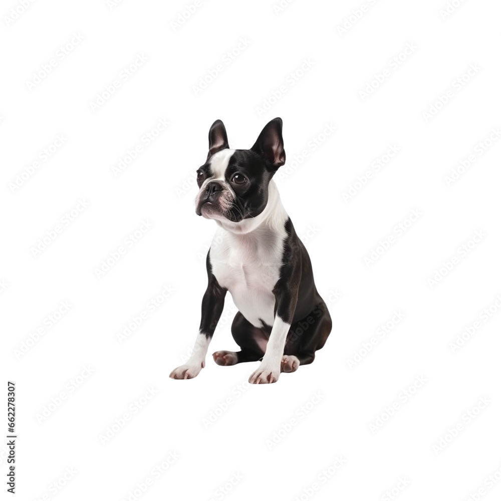 Boston Terrier dog breed isolated no background