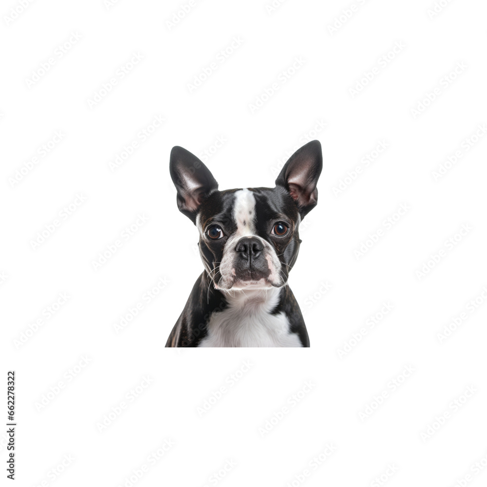 Boston Terrier dog breed isolated no background Boston Terrier dog breed isolated no background