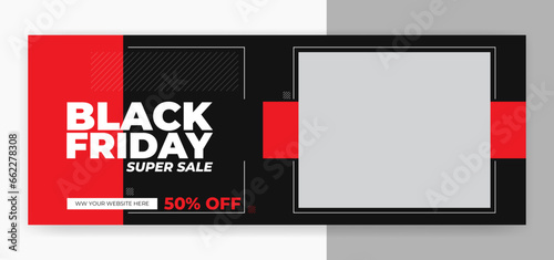 Black Friday sale banner design template, Cover post design for black Friday sale