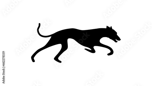 Greyhound run  black isolated silhouette