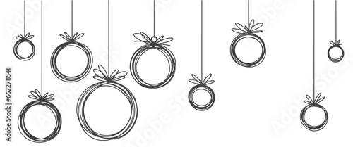 christmas vector , christmas ball line art style vector  illustration