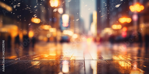 Rain drops evening city blurred bokeh light rainy windows ,