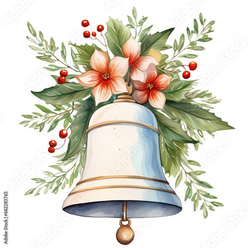 Cute Christmas Bells Clipart Illustration