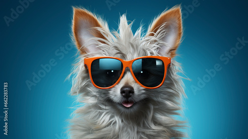 Illustration of cute fluffy domestic rabbit with glasses UHD wallpaper Stock Photographic Image